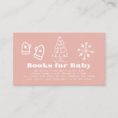 Winter Pink Hand-Drawn Baby Shower Book Request Informatiekaartje (Voorkant)
