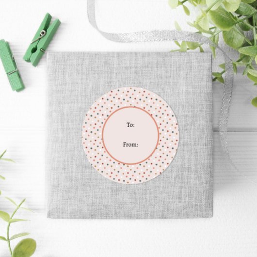 Winter Pink Pastel Fun Polka Dots Kerstmis Ronde Sticker