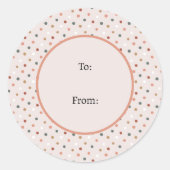 Winter Pink Pastel Fun Polka Dots Kerstmis Ronde Sticker (Voorkant)