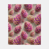 Winter Pink Pine Cones with Golden Accents Fleece Deken (Voorkant)