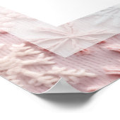 Winter Pink Silver Snowflakes Baby Shower Welcome  Poster (Hoek)