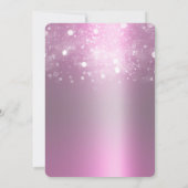 Winter Pink Silver Sparging Lights Sweet 16 Party Kaart (Achterkant)