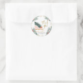 Winter Pink Sleigh Girl Birthday Bedankt Sticker (Tas)