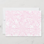 Winter Pink Snowflake Baby shower Uitnodiging (Achterkant)