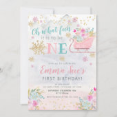 Winter Pink Snowflake Oh Wat leuk om de eerste ver Kaart (Voorkant)