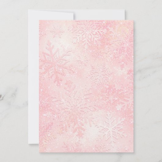 Winter Pink Snowflake Oh Wat leuk om de eerste ver Kaart (Achterkant)