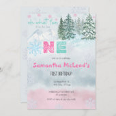 Winter Pink Snowflake Oh Wat leuk om de eerste ver Kaart (Voorkant / Achterkant)