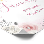 Winter Pink Snowflake Sleigh Baby Shower Favors Poster (Hoek)