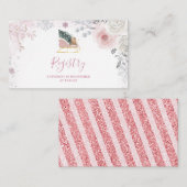 Winter Pink Snowflake Sleigh Baby Shower Registry Informatiekaartje (Voorkant / Achterkant)