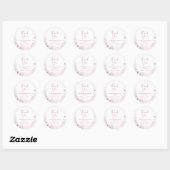 Winter Pink Snowflake Sleigh Baby Shower Thank You Ronde Sticker (Vel)