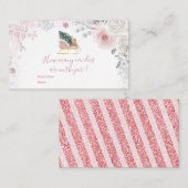 Winter Pink Snowflake Sleigh How Many Candies Informatiekaartje (Voorkant / Achterkant)