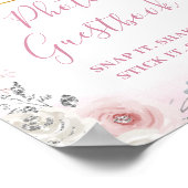 Winter Pink Snowflake Sleigh Photo Guestbook Poster (Hoek)