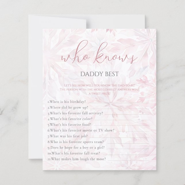 Winter Pink Snowflake Wie kent papa spel (Voorkant)