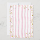 Winter Pink Tea Party Birthday Snowflakes Kaart (Achterkant)