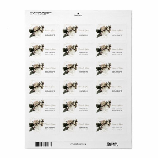 Winter pioen goud geometrische moderne bruiloft etiket (Full Sheet)