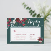 Winter pioenen bruiloft antwoord maaltijd keuze RS (Staand voorkant)