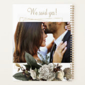 Winter pioenen elegant goud FOTO bruiloft Planner (Achterkant)