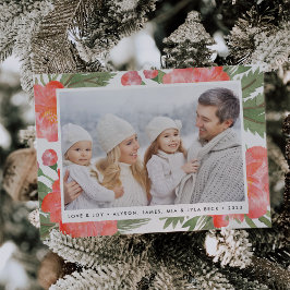 Winter Pioenroos | Vakantiefotokaart Feestdagenkaart