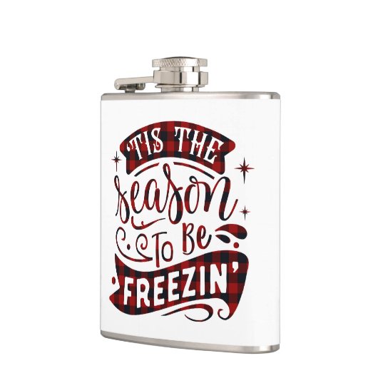 Winter Plaid Dit is het seizoen om Freezin Funny t Heupfles (Links)
