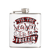 Winter Plaid Dit is het seizoen om Freezin Funny t Heupfles (Voorkant)