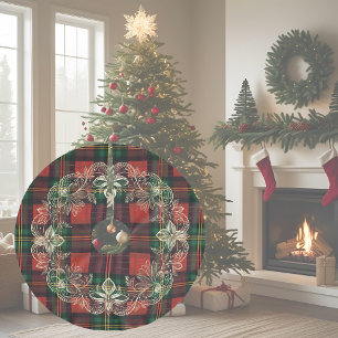 Winter Plaid en Kant Krans Kerstboom Rok