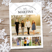 Winter Plaid Family Multi Foto Collage Herinnering Feestdagenkaart