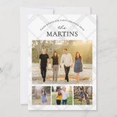 Winter Plaid Family Multi Foto Collage Herinnering Feestdagenkaart (Voorkant)