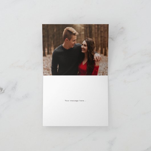 Winter Plaid Holiday Party Dank je kaart - Rood (Binnen)