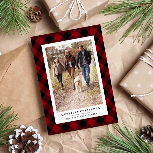 Winter Plaid | Holiday Photo Card Feestdagenkaart