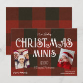Winter Plaid Kerst Mini Fotografie Flyer Kaart (Voorkant / Achterkant)