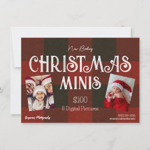 Winter Plaid Kerst Mini Fotografie Flyer Kaart
