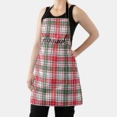 Winter Plaid Tartan Kerst Rood Classic Print Schort (Insitu)