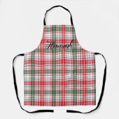 Winter Plaid Tartan Kerst Rood Classic Print Schort (Voorkant)