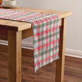 Winter Plaid Tartan Kerstvakantie Rood, Groen Korte Tafelloper (Voorbeeld)