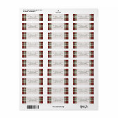 Winter Plaid Vakantie Adresetiketten (rood) Etiket (Full Sheet)