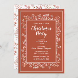 Winter Planten Kerstfeest met de hand getekend Kaart