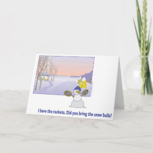 Winter Play Day Tennis Card Feestdagen Kaart