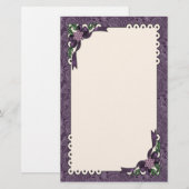 Winter Plum Poinsettia Briefpapier (Voorkant / Achterkant)