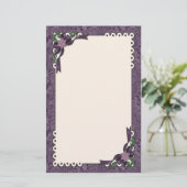 Winter Plum Poinsettia Briefpapier (Staand voorkant)