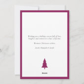 Winter Plum Wine Gingham Plaid Foto Kerstmis Feestdagenkaart (Achterkant)