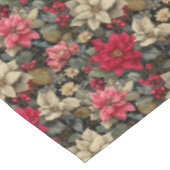 Winter Poinsettia Bloemen met bessen en dennen Tafelkleed (Gekanteld)