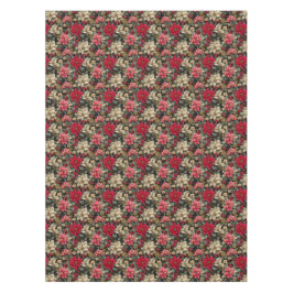 Winter Poinsettia Bloemen met bessen en dennen Tafelkleed