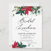 Winter Poinsettia Bridal Luncheon Uitnodiging (Voorkant)