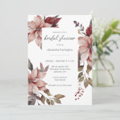 Winter Poinsettia Bruidsdouche Kaart (Staand voorkant)