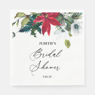 Winter Poinsettia Bruidsdouche Servet