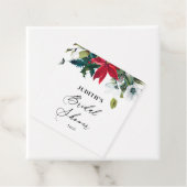 Winter Poinsettia Bruidsfeest Bedankjes Labels (In situ)