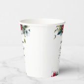  Winter Poinsettia Bruidsfeest  Papieren Bekers (Rechts)