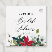  Winter Poinsettia Bruiloftsfeest  Bedankjes Labels (Achterkant)