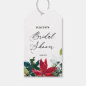  Winter Poinsettia Bruiloftsfeest  Cadeaulabel (Voorkant)