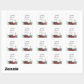  Winter Poinsettia Bruiloftsfeest  Vierkante Sticker (Vel)